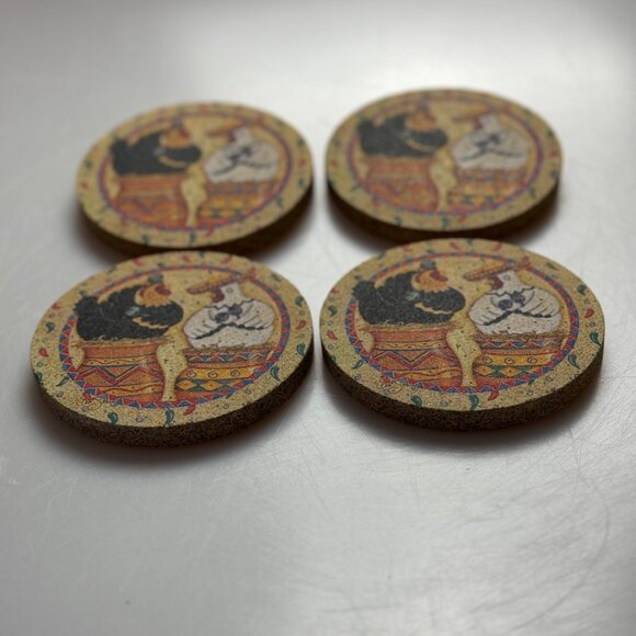 Thirstystone Natural Solid Sandstone Coasters Set Of 4 Chickens Design - Picture 12 of 14